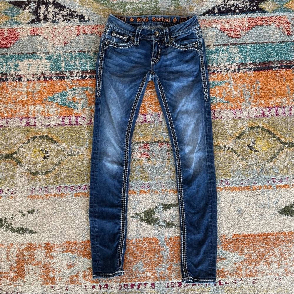 Rock Revival Jasna Rhinestone Embellished Skinny Jeans - Picture 2 of 11
